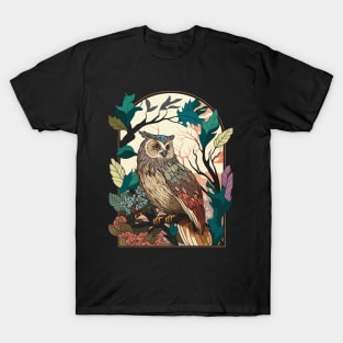 Cottagecore Floral Aesthetic Owl T-Shirt